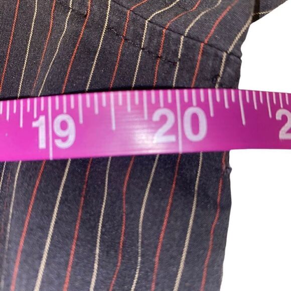 Old Navy Fitted Button Down Black Pin Stripe Stretch Top Size L - Picture 9 of 11